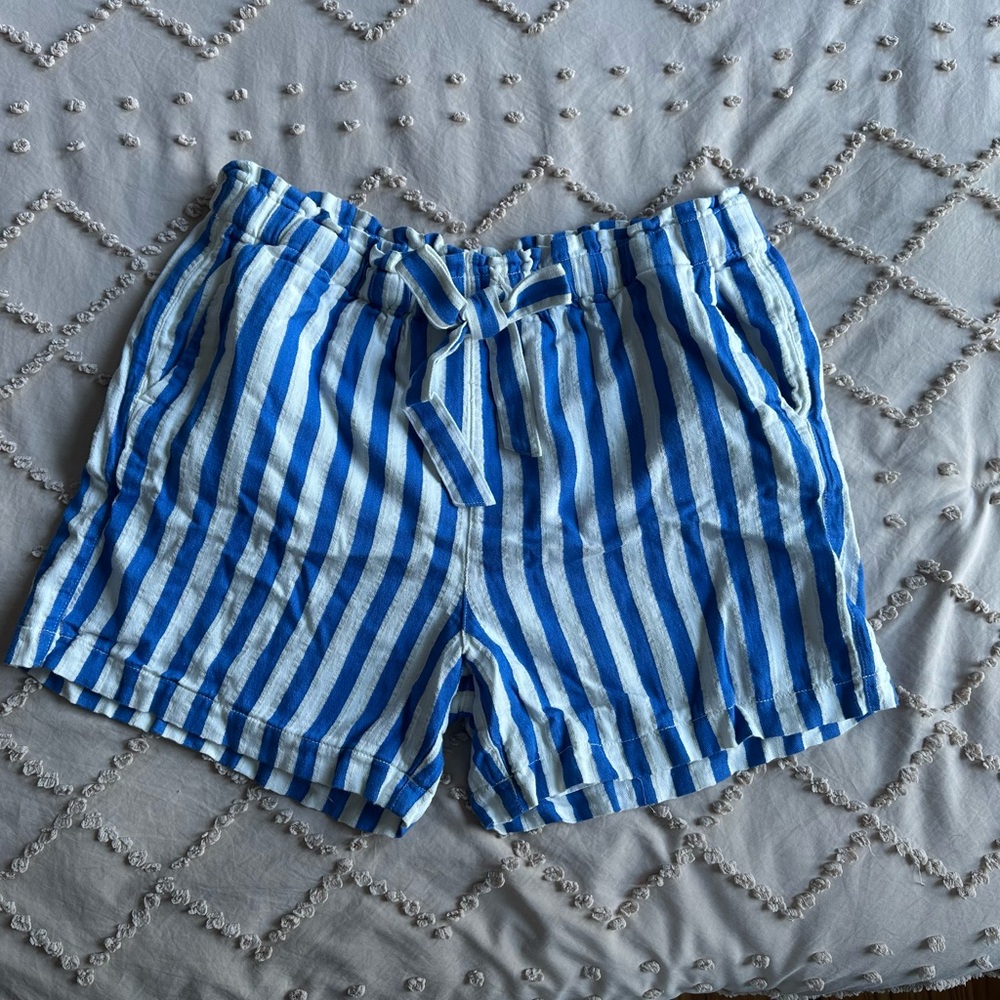 Women's J. Crew Blue and White Striped Shorts